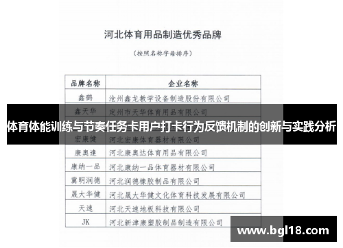体育体能训练与节奏任务卡用户打卡行为反馈机制的创新与实践分析